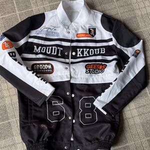 Black and White Racing Jacket